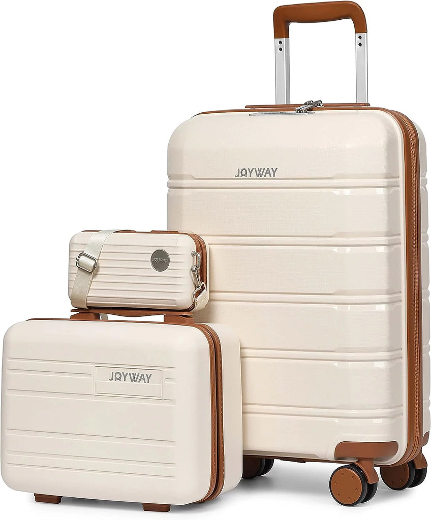 Carry-On Luggage 20" Lightweight Polypropylene Luggage, Hardshell Suitcase with Swivel Wheels - Top Travel