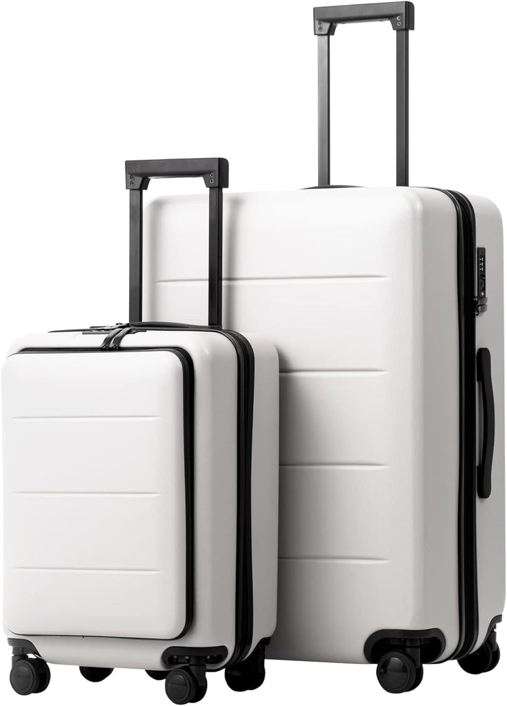 2 - Piece Luggage Set - ABS+PC Carry - On and Spinner Trolley with Pocket Compartment - Top Travels