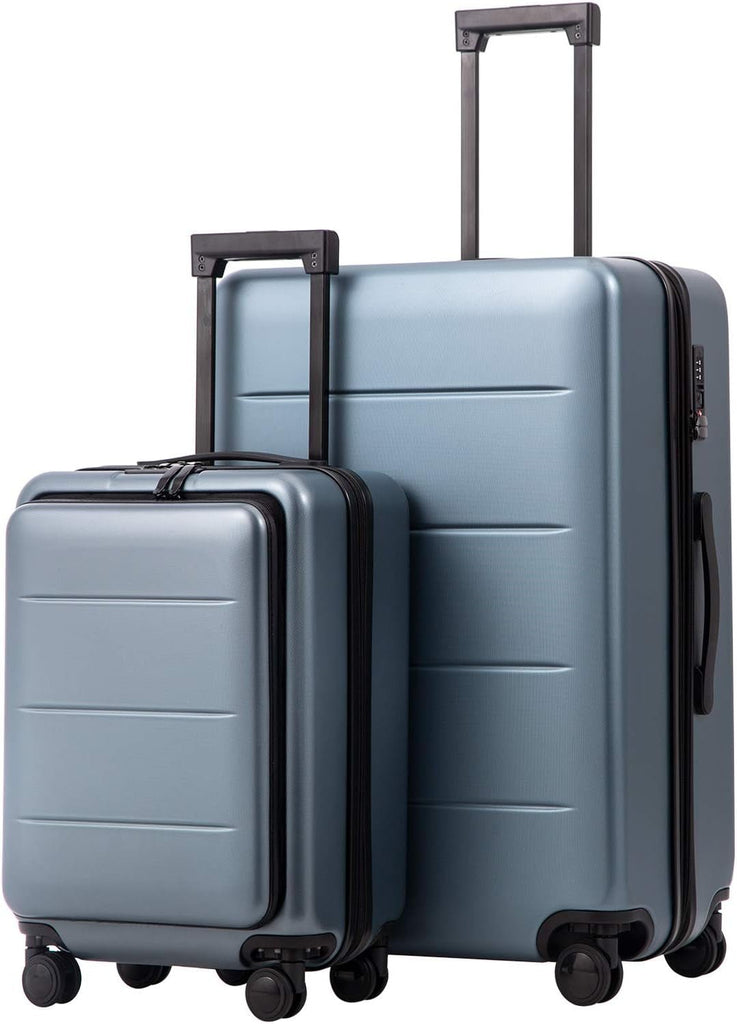 2 - Piece Luggage Set - ABS+PC Carry - On and Spinner Trolley with Pocket Compartment - Top Travels