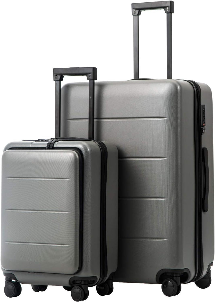 2 - Piece Luggage Set - ABS+PC Carry - On and Spinner Trolley with Pocket Compartment - Top Travels
