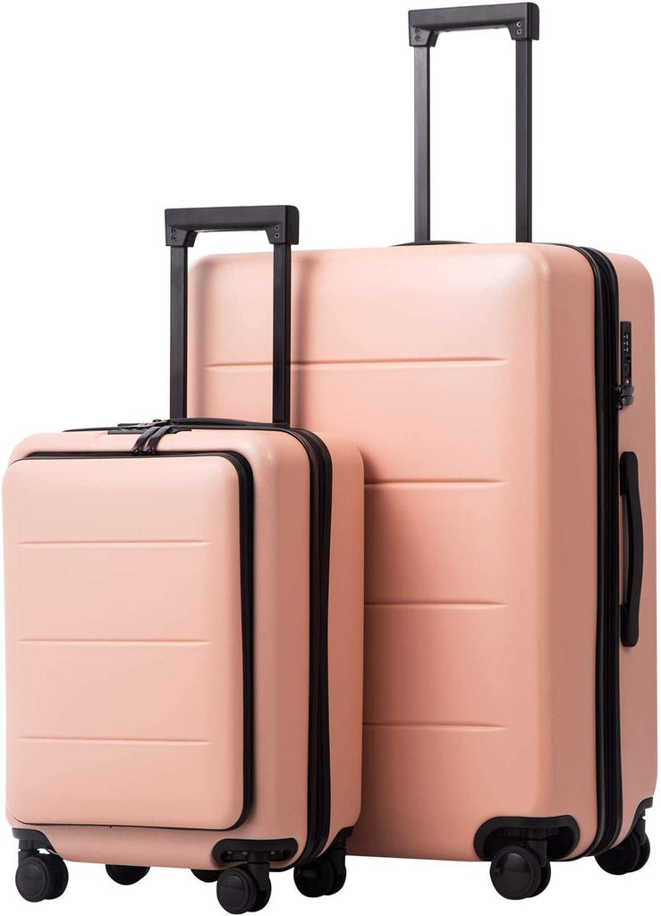 2 - Piece Luggage Set - ABS+PC Carry - On and Spinner Trolley with Pocket Compartment - Top Travels