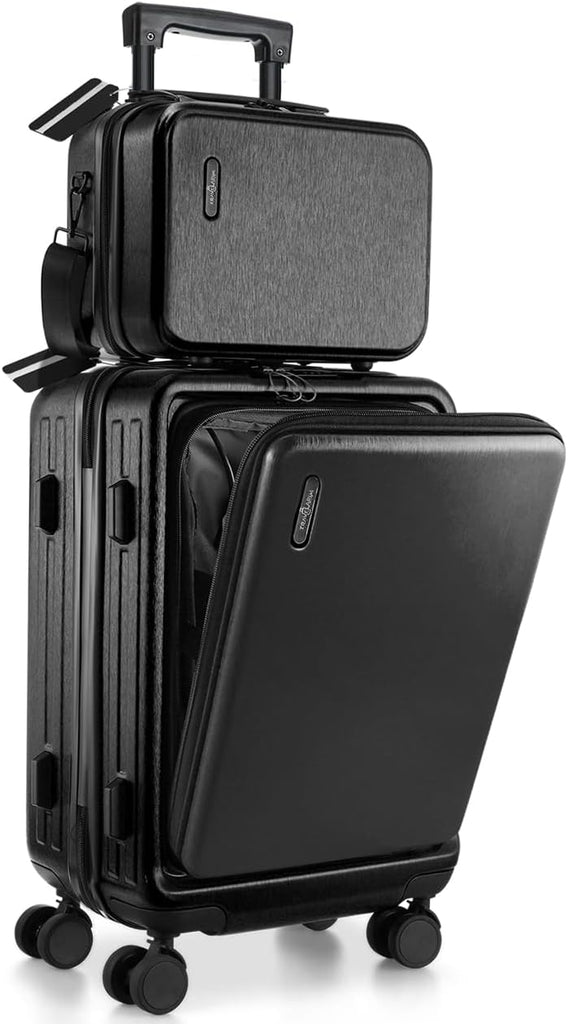 22 - Inch Airline - Approved Carry - On Luggage: Hard - Shell Suitcase, Includes Cosmetic Carry - On Bag - Top Travels