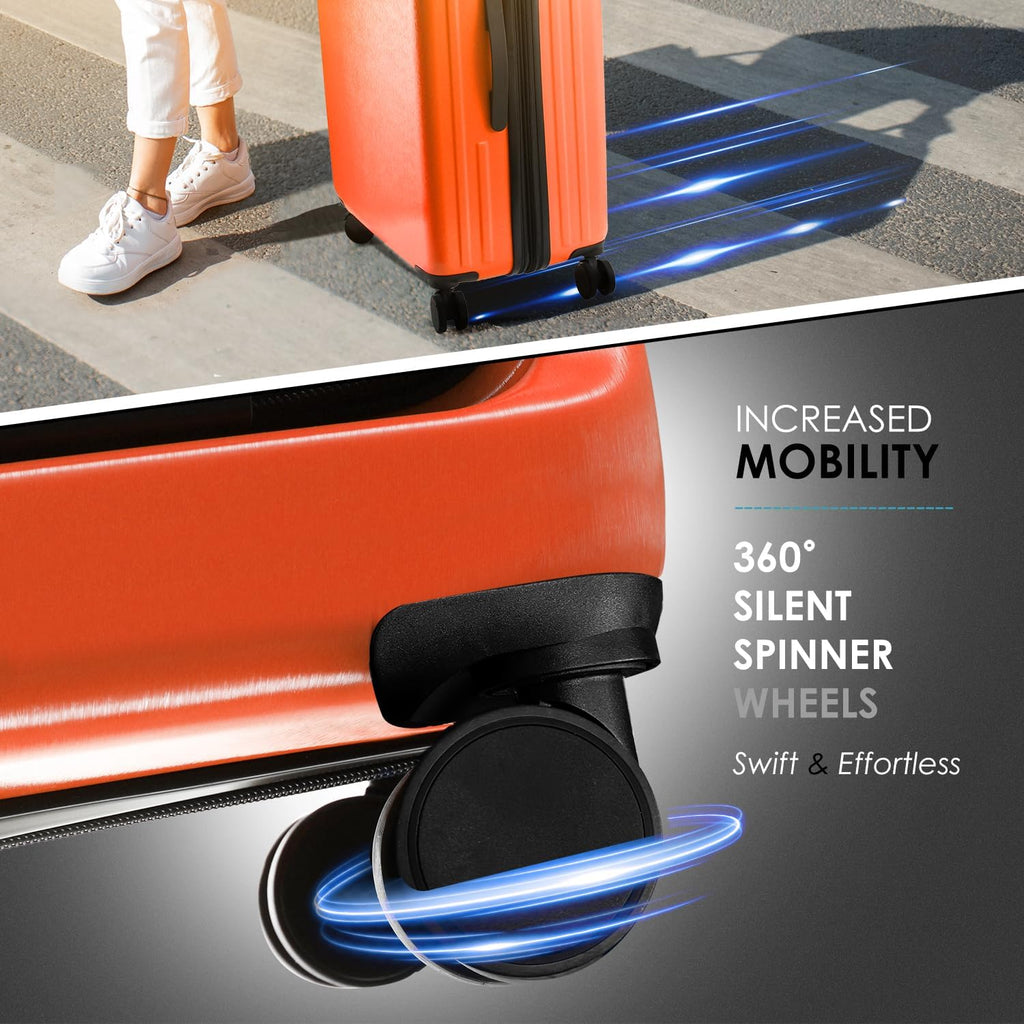 22 - Inch Airline - Approved Carry - On Luggage: Hard - Shell Suitcase, Includes Cosmetic Carry - On Bag - Top Travels