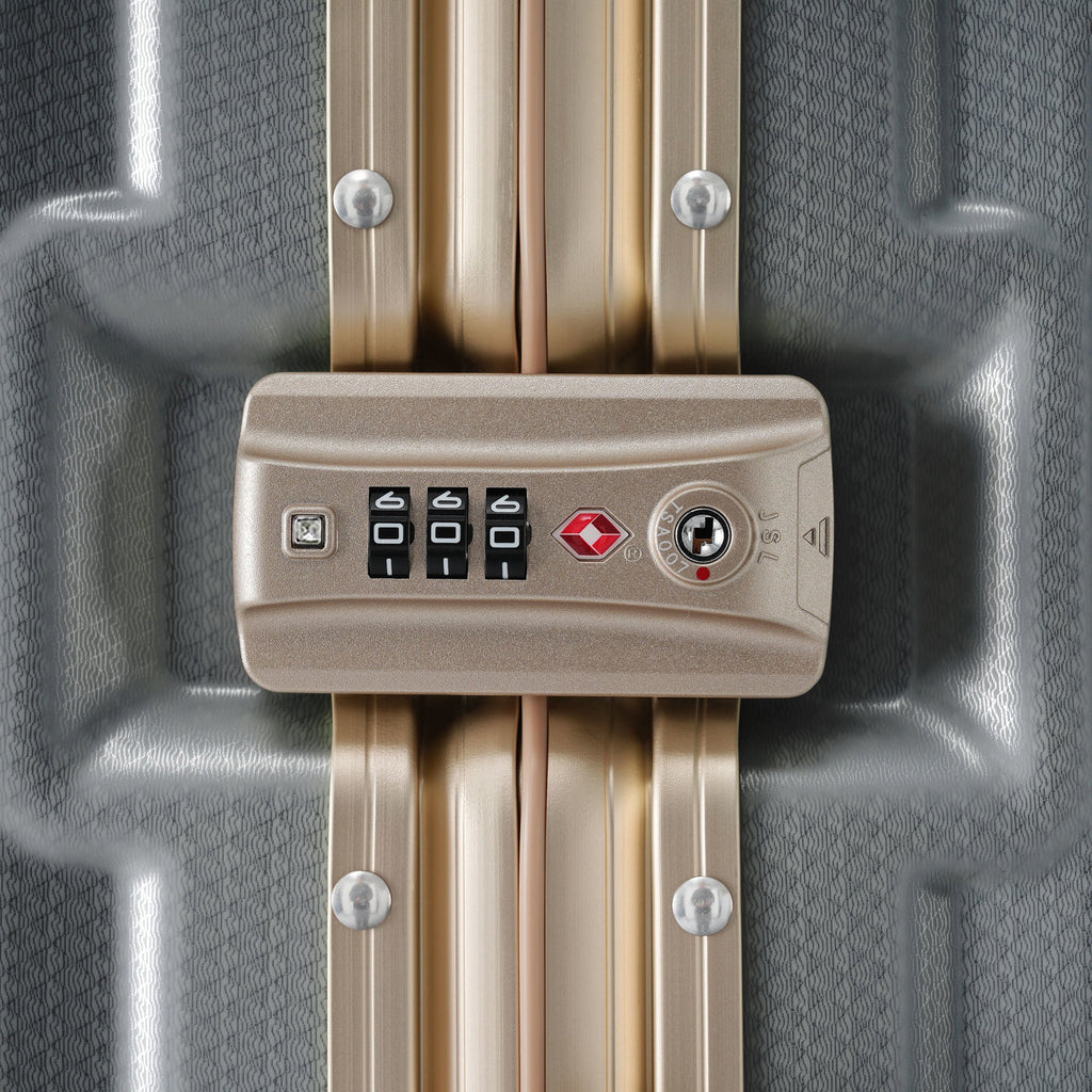 28 - Inch Aluminum Frame Checked Luggage with USB Port, Spinner Wheels, and TSA Lock - Top Travels