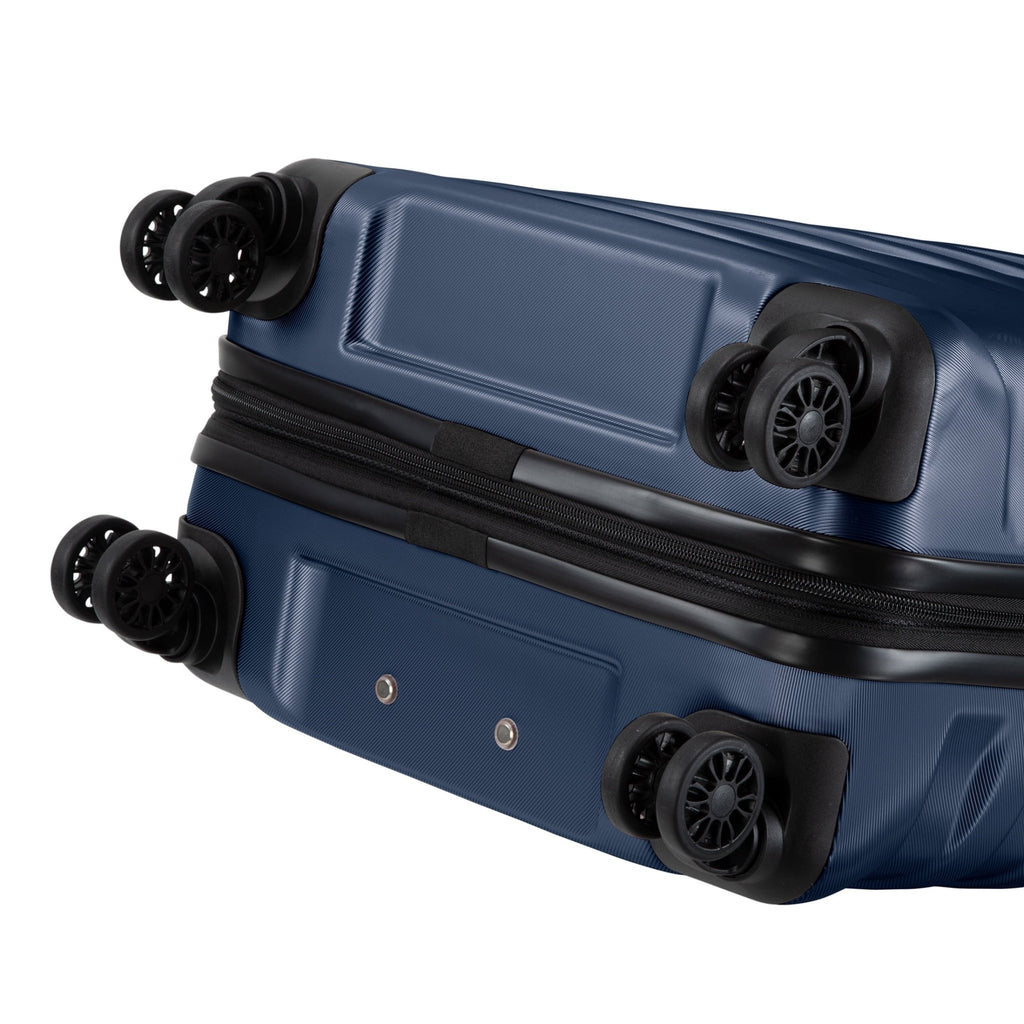 28" Spinner Checked Luggage, Blue - Top Travels