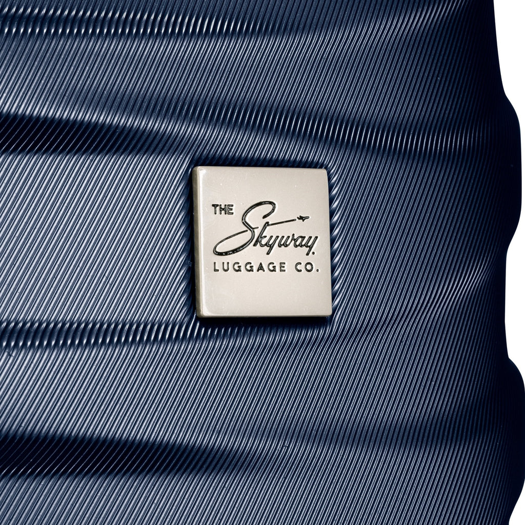 28" Spinner Checked Luggage, Blue - Top Travels