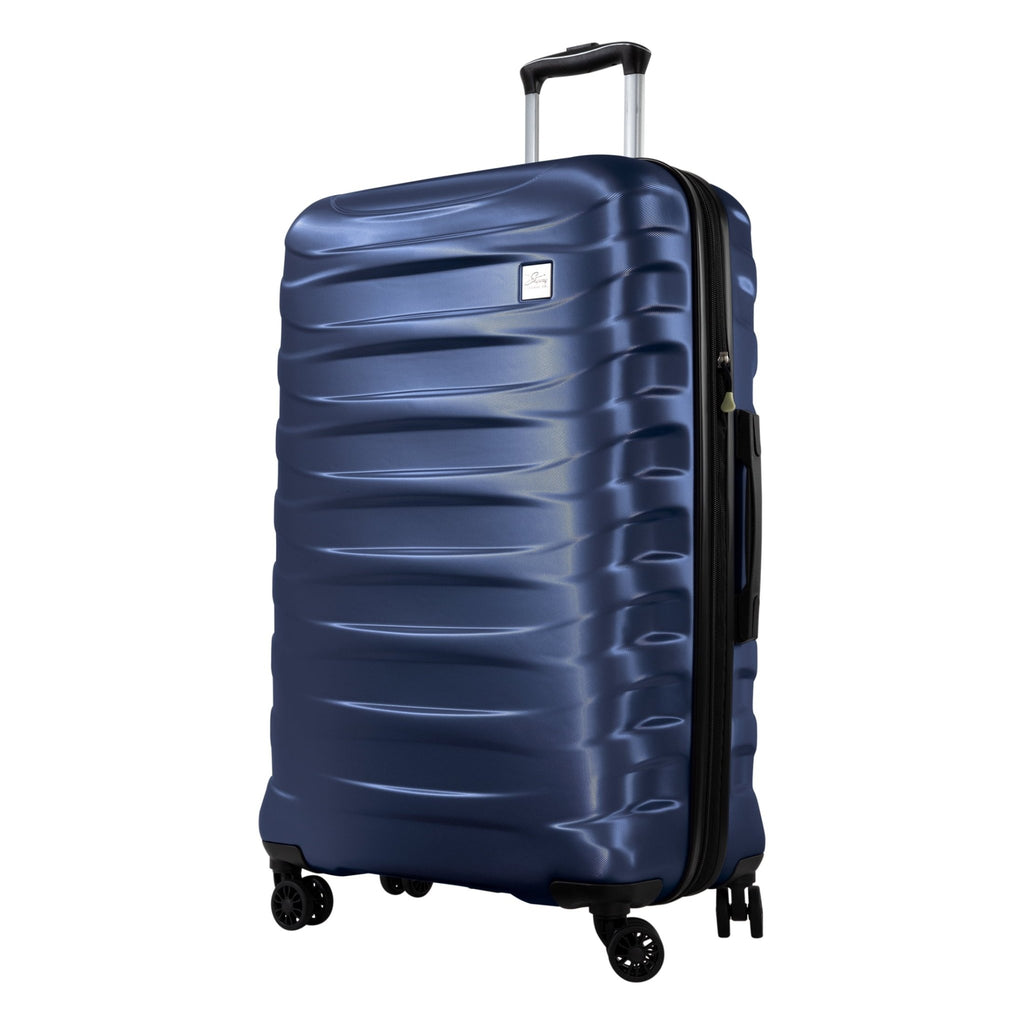 28" Spinner Checked Luggage, Blue - Top Travels