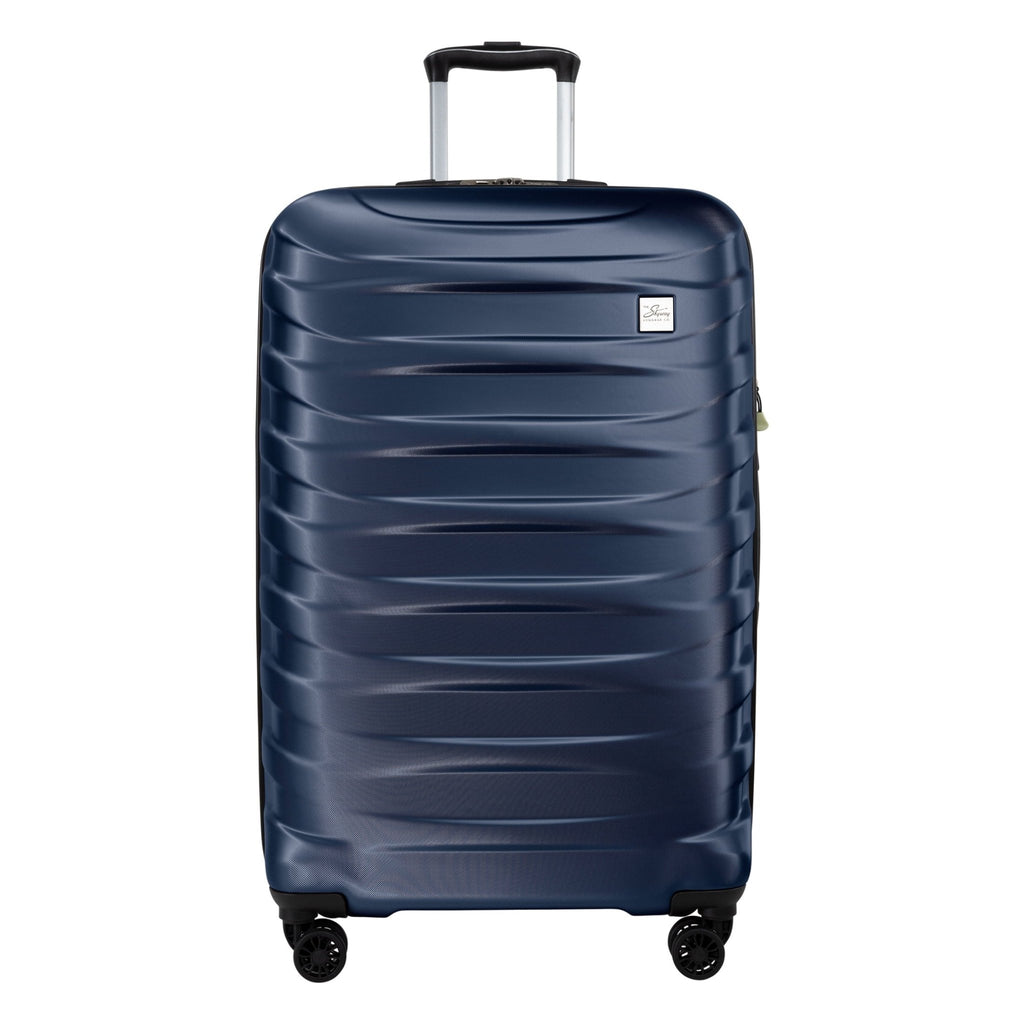 28" Spinner Checked Luggage, Blue - Top Travels