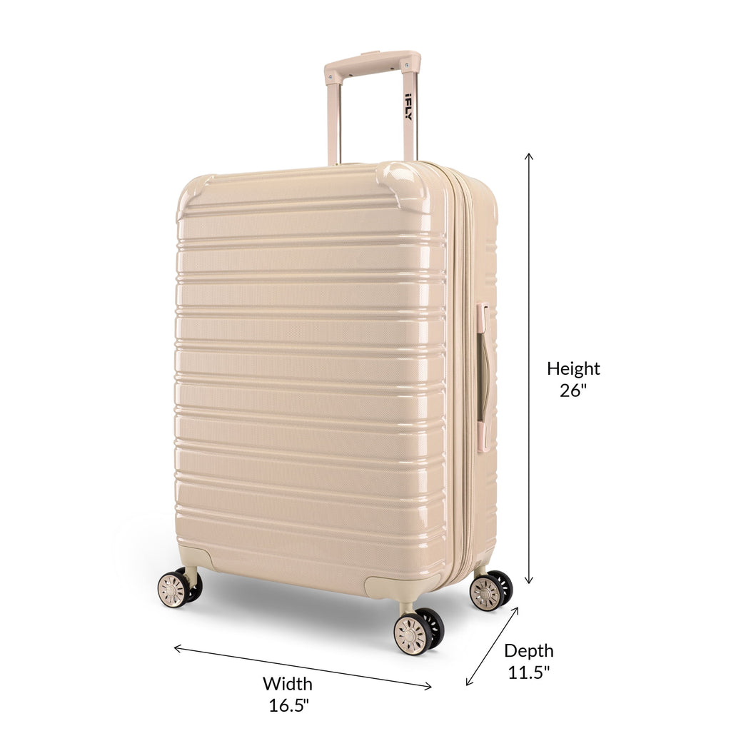 Hardside Luggage Fibertech 3 Piece Set, 20" Carry-On Luggage, 24" Checked Luggage and 28" Checked Luggage, Champagne