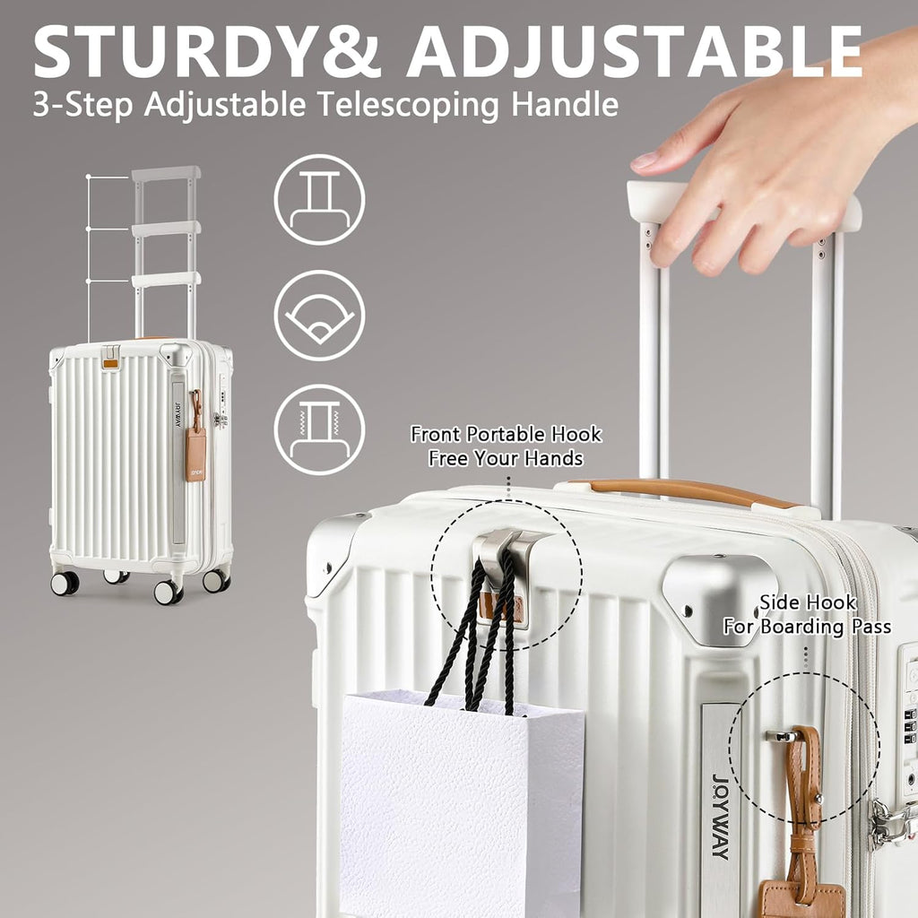 3 - Piece Carry - On Luggage Set with Cup Holder, USB Port, TSA Lock, Spinner Wheels (20/24/28 Inch) - Top Travels