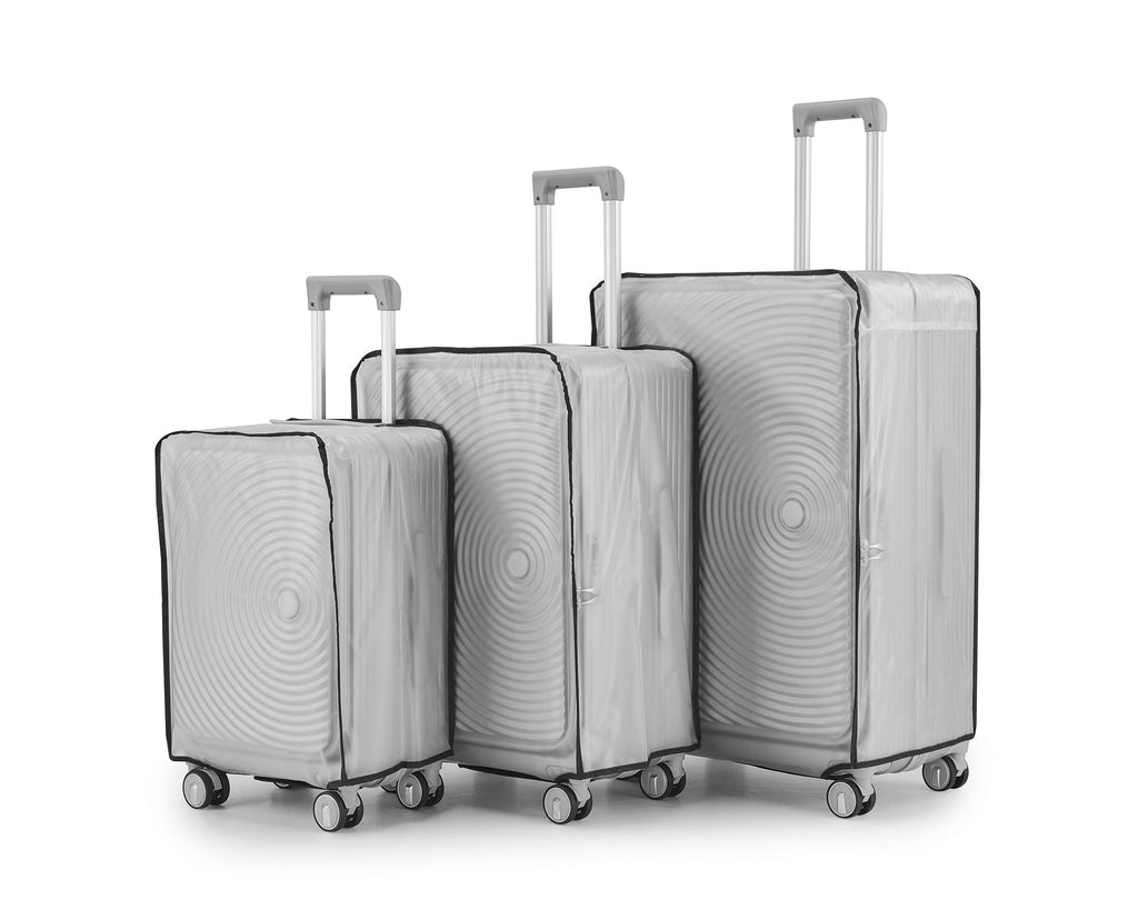 3 - Piece Expandable Luggage Set (20/24/28), Lightweight 100% PC Hard Shell with Front Pocket, TSA Lock, and Spinner Wheels, Airline Approved Carry - On - Top Travels