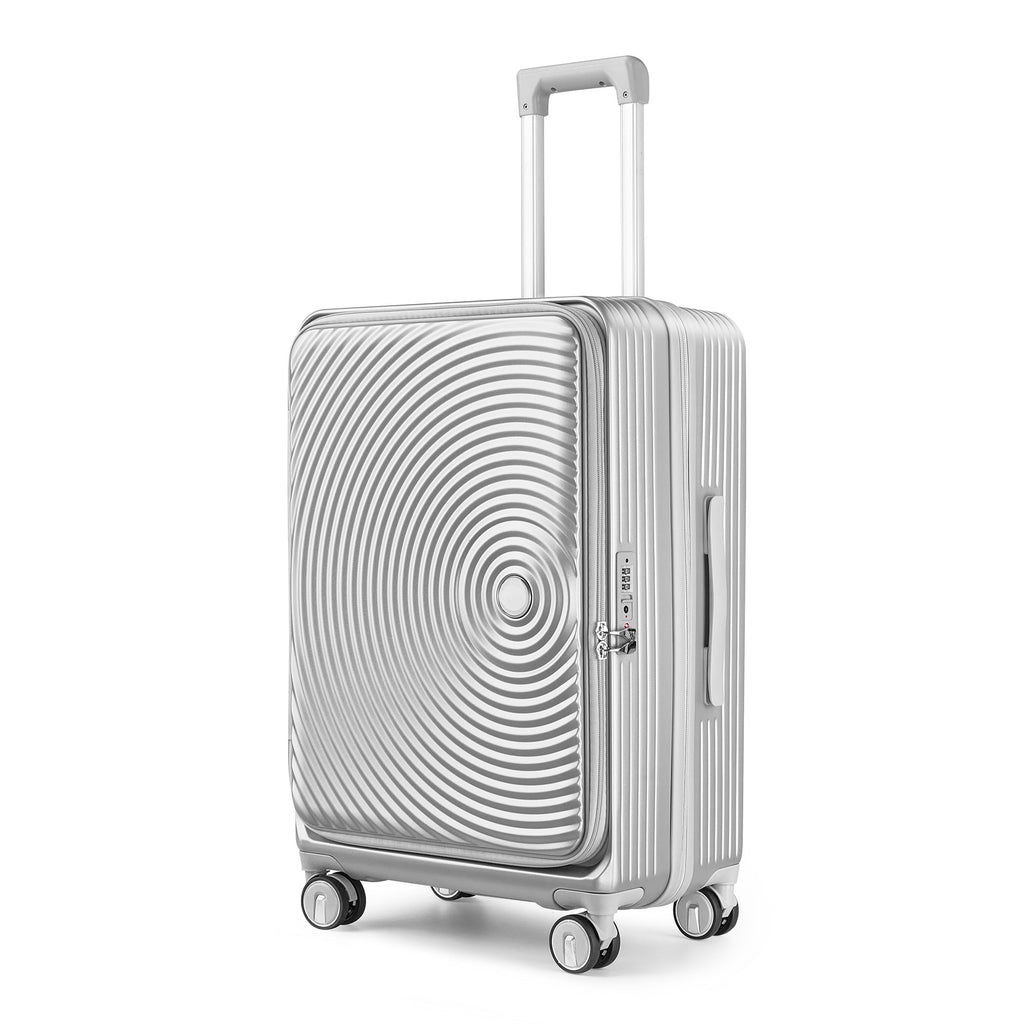 3 - Piece Expandable Luggage Set (20/24/28), Lightweight 100% PC Hard Shell with Front Pocket, TSA Lock, and Spinner Wheels, Airline Approved Carry - On - Top Travels
