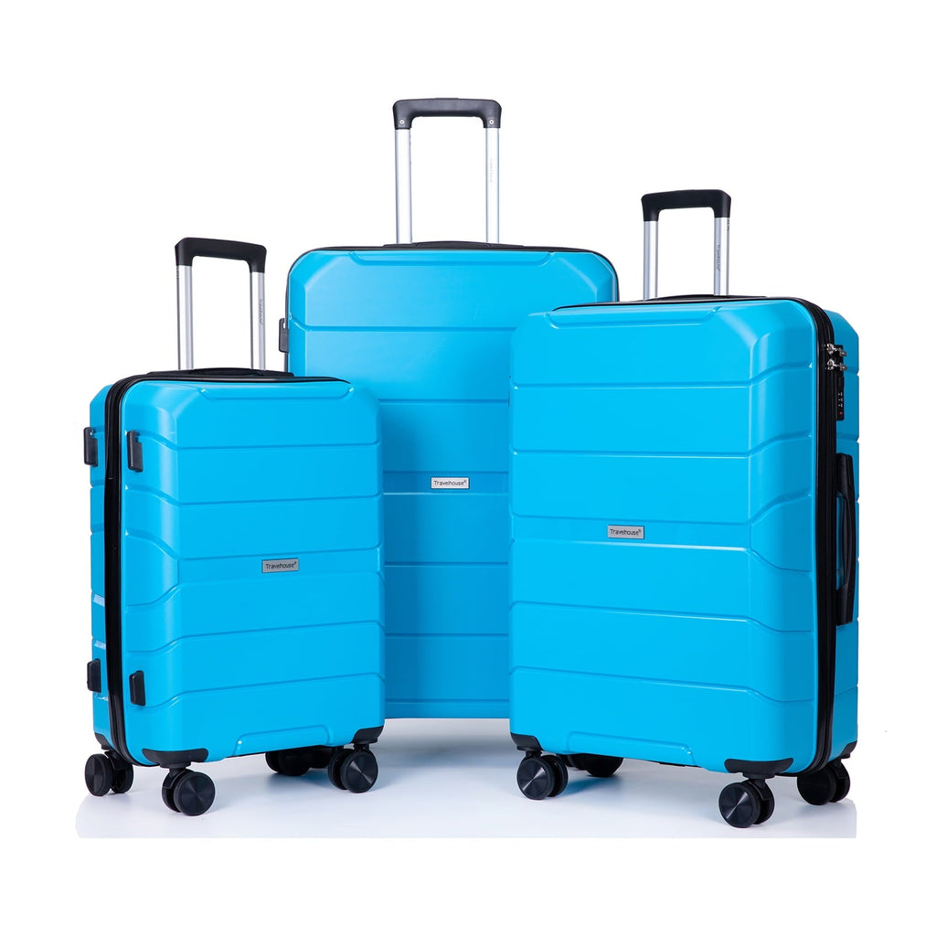3 Piece Hardside Luggage Set Hardshell Lightweight Suitcase with TSA Lock Spinner Wheels - Top Travels