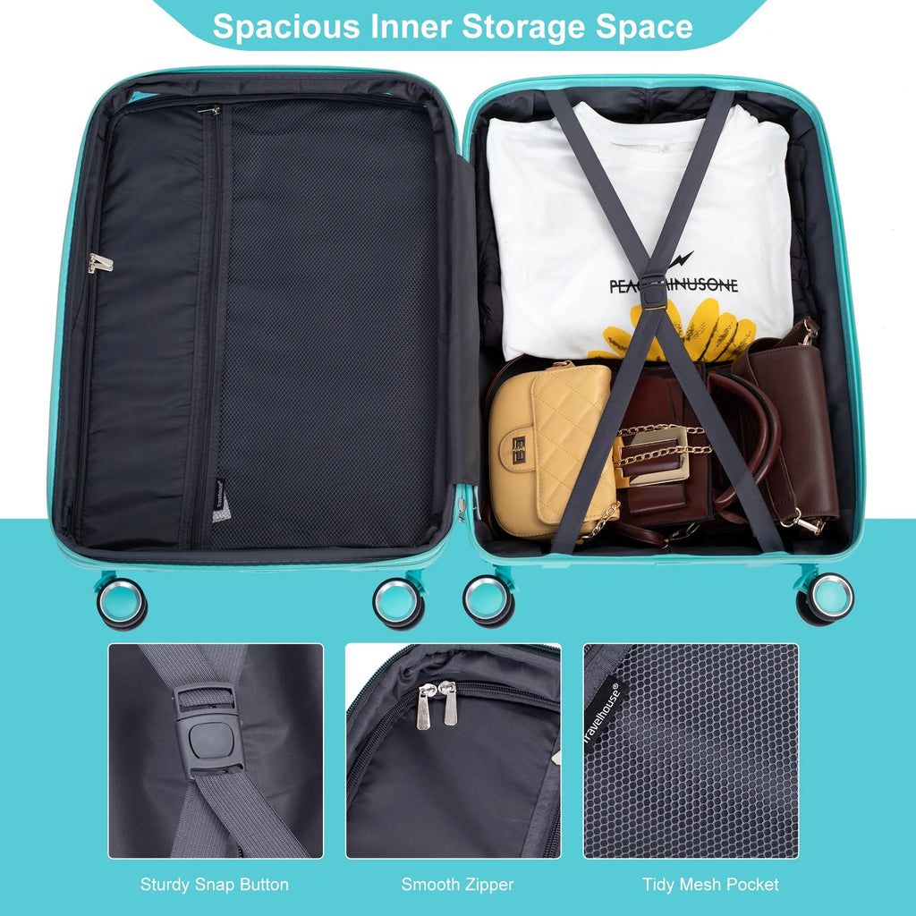 3 - Piece Lightweight Hardside Luggage Set - 20", 24", 28" Expandable with TSA Lock & Spinner Wheels - Top Travels