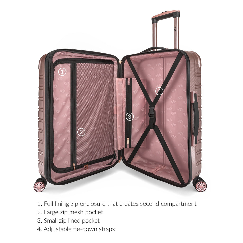 Hardside Fibertech Luggage 28" Checked Luggage, Rose Gold