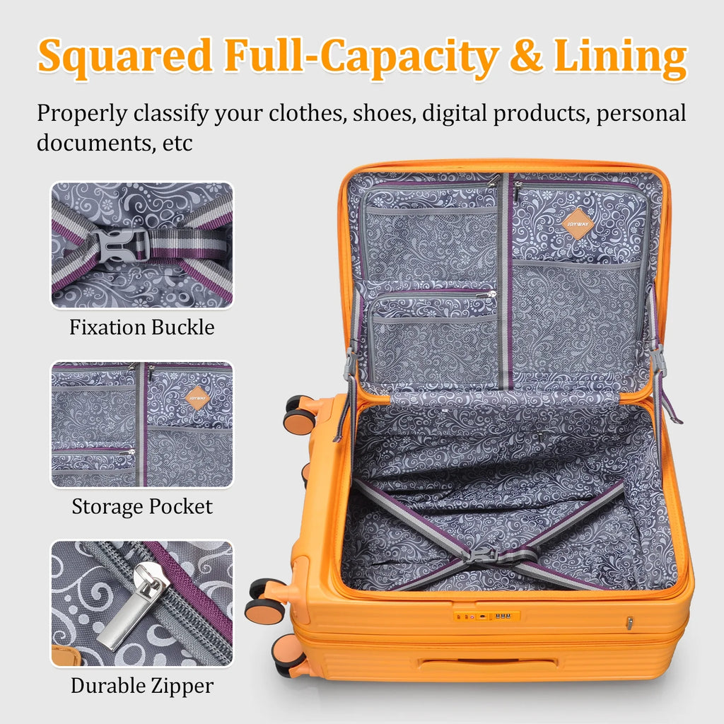 4-Piece PC Hardside Spinner Luggage Set - Expandable Suitcases (20"/24") and 28" Checked Luggage