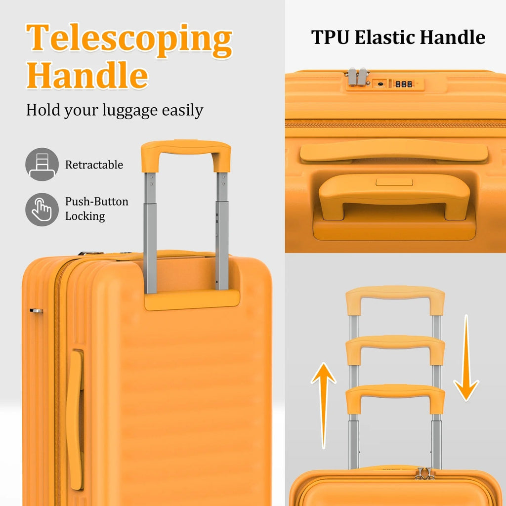 4 - Piece PC Hardside Spinner Luggage Set - Expandable Suitcases (20"/24") and 28" Checked Luggage - Top Travels