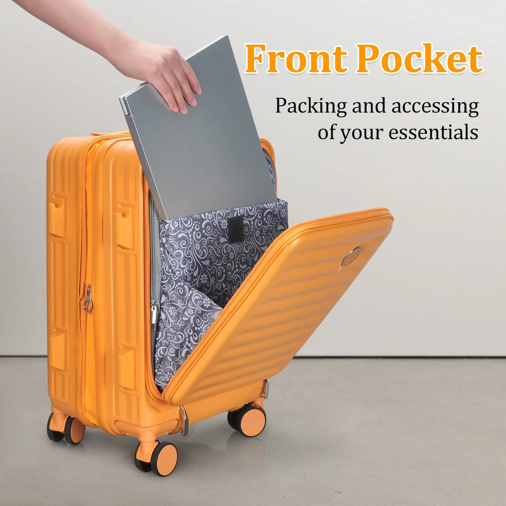 4 - Piece PC Hardside Spinner Luggage Set - Expandable Suitcases (20"/24") and 28" Checked Luggage - Top Travels