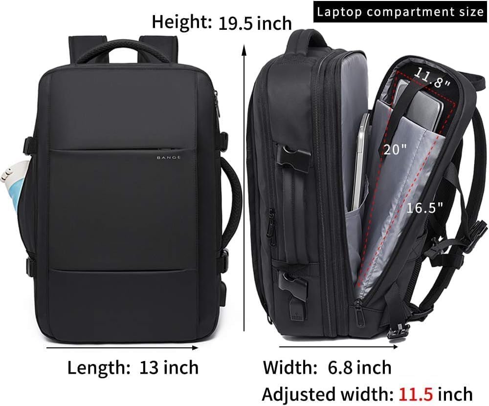 45L Expandable Backpack, Water-Resistant, for Travel, College Laptop Backpack for Men & Women - Top Travel