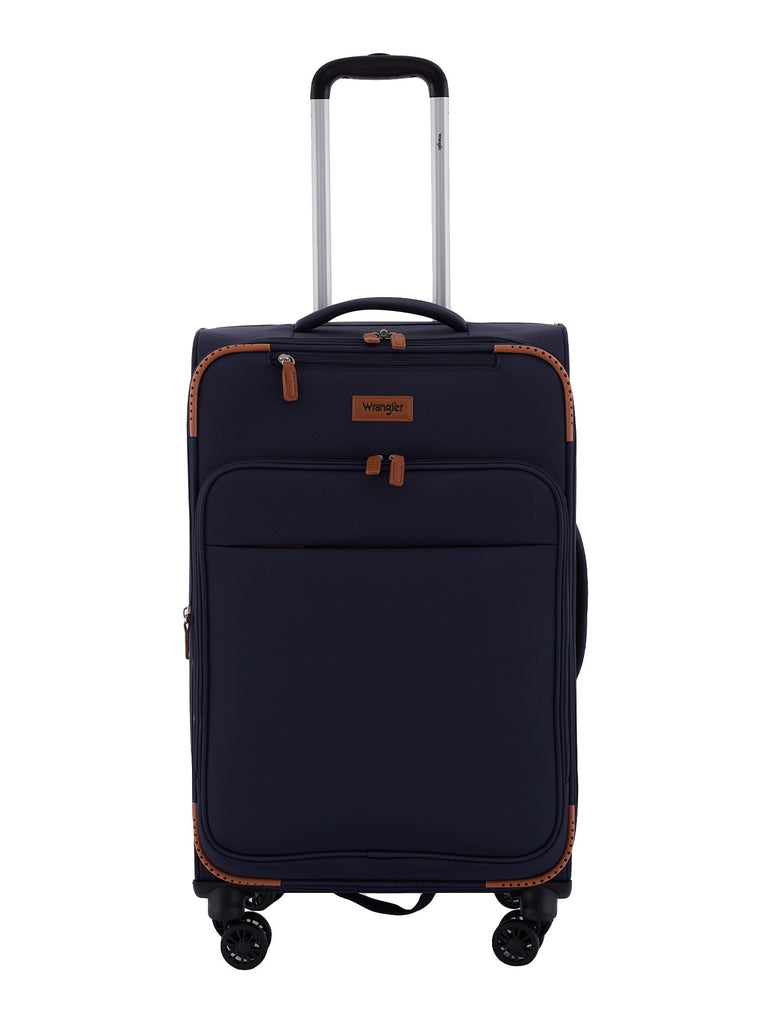 Wrangler 5Pc Soft Side Spinner Travel Luggage Set Navy Top Travels