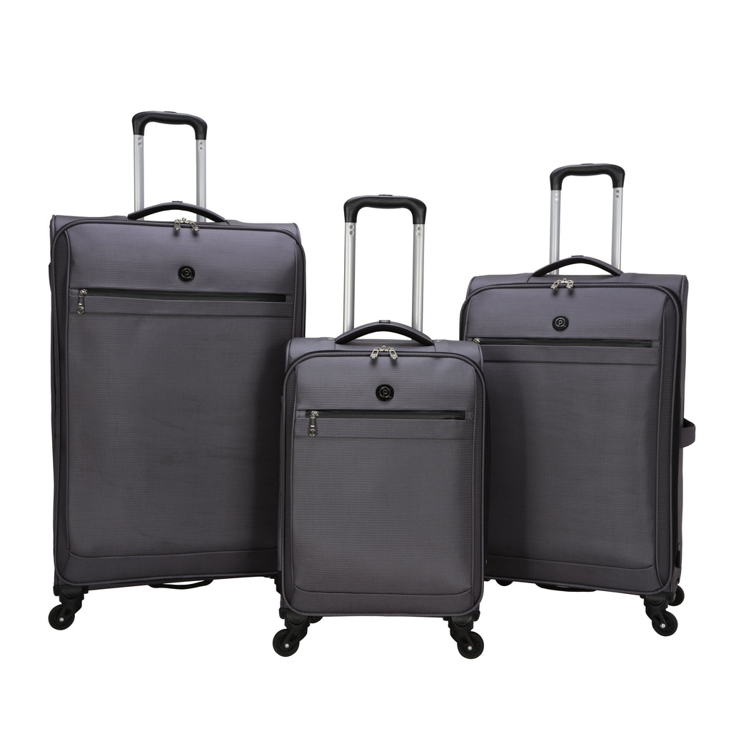 30 Inch Gravity Free Softside Travel Upright Checked Luggage, Grey, Adult - Top Travel