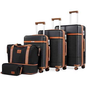 5 - Piece Luggage Sets ABS Hardside Spinner Luggage - （Expandable Suitcase20"24"）28 - In Checked Luggage - Top Travels