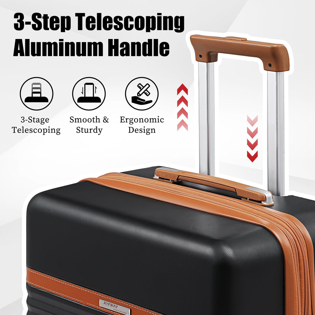 5 - Piece Luggage Sets ABS Hardside Spinner Luggage - （Expandable Suitcase20"24"）28 - In Checked Luggage - Top Travels