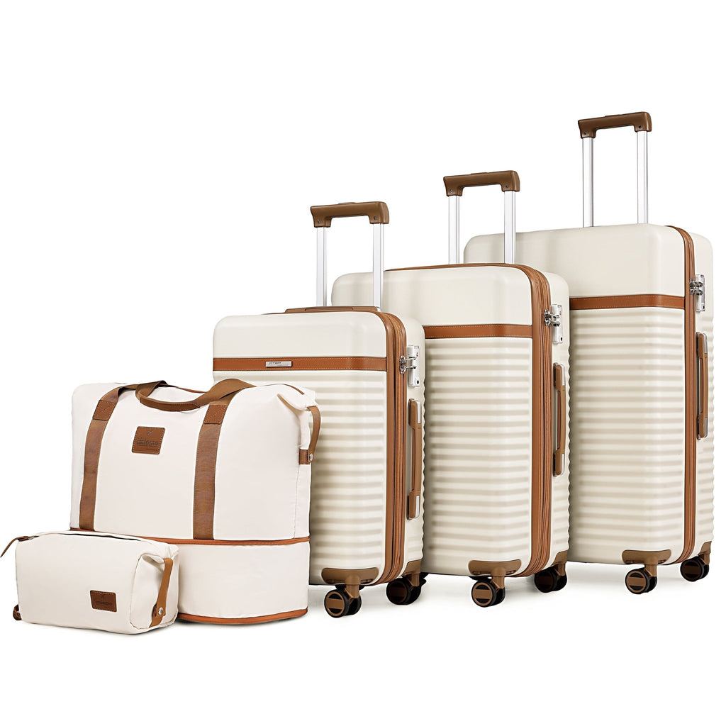 5 - Piece Luggage Sets ABS Hardside Spinner Luggage - （Expandable Suitcase20"24"）28 - In Checked Luggage - Top Travels