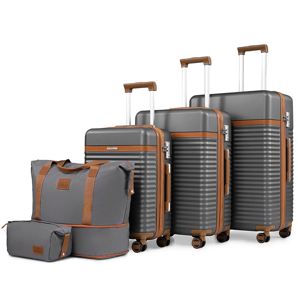 5 - Piece Luggage Sets ABS Hardside Spinner Luggage - （Expandable Suitcase20"24"）28 - In Checked Luggage - Top Travels