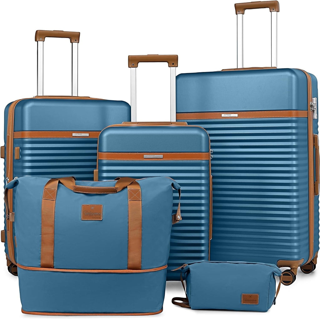 5 - Piece Luggage Sets ABS Hardside Spinner Luggage - （Expandable Suitcase20"24"）28 - In Checked Luggage - Top Travels