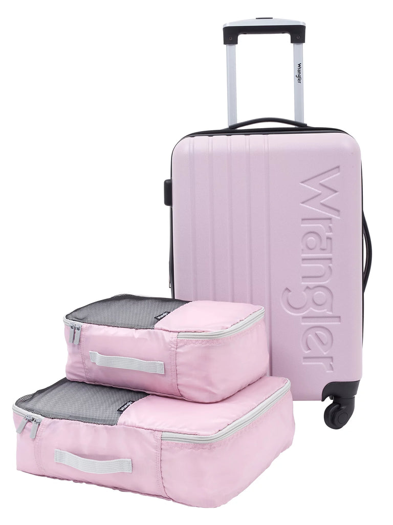 San Antonio 3Pc Expandable Rolling Luggage Set W/ 20In Rolling Carry-On and 2 Packing Cubes, Lilac