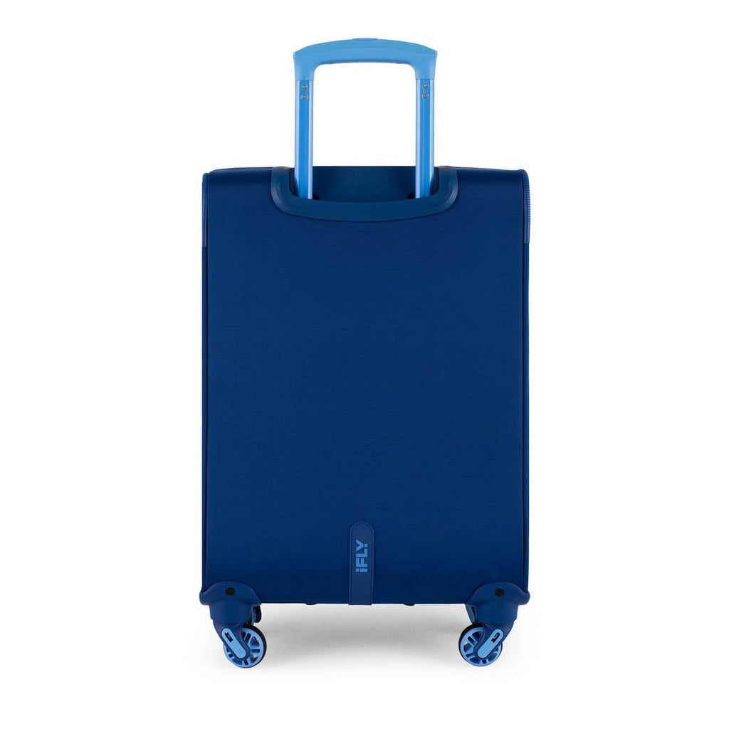 Softside Accent 3 Piece Set 4-Wheel Spinner, 20" Carry-On, 24" Checked Luggage and 28" Checked Luggage, Navy/Light Blue