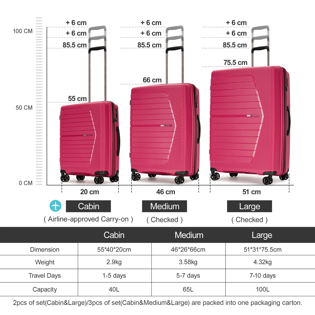 Hardside Expandable Luggage with Spinner Wheels,Tsa Lock,Rose Red,Checked-Large 28-Inch