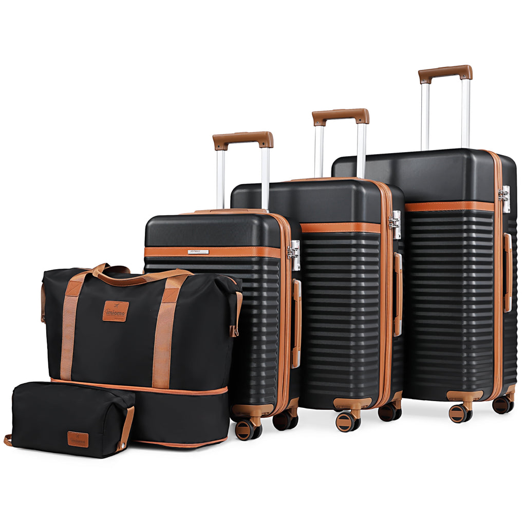 5-Piece Luggage Sets ABS Hardside Spinner Luggage -（Expandable Suitcase20"24"）28-In Checked Luggage - Top Travel