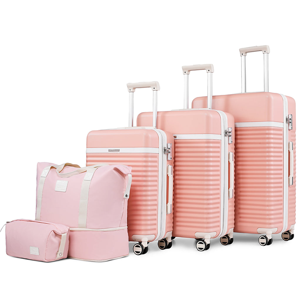 5-Piece Luggage Sets ABS Hardside Spinner Luggage -（Expandable Suitcase20"24"）28-In Checked Luggage - Top Travel