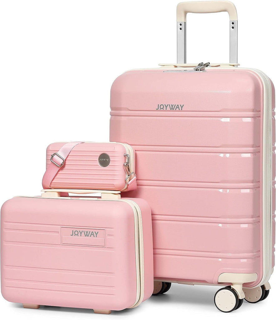 Carry-On Luggage 20" Lightweight Polypropylene Luggage, Hardshell Suitcase with Swivel Wheels - Top Travel