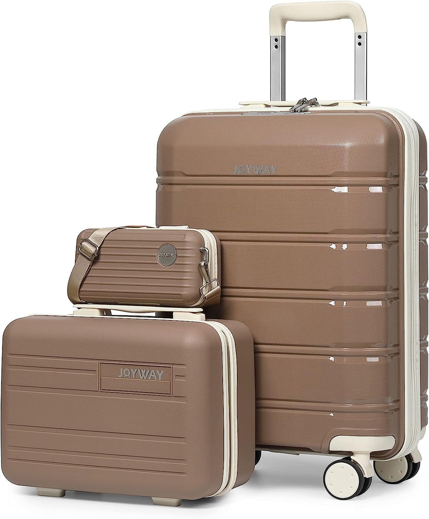 Carry-On Luggage 20" Lightweight Polypropylene Luggage, Hardshell Suitcase with Swivel Wheels - Top Travel