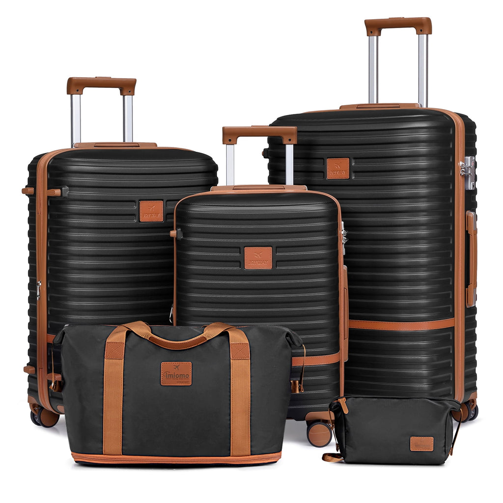 Hardside Luggage Set 5-Piece Set & TSA Lock （Expandable Suitcase 20" & 24"）28-In Checked Luggage