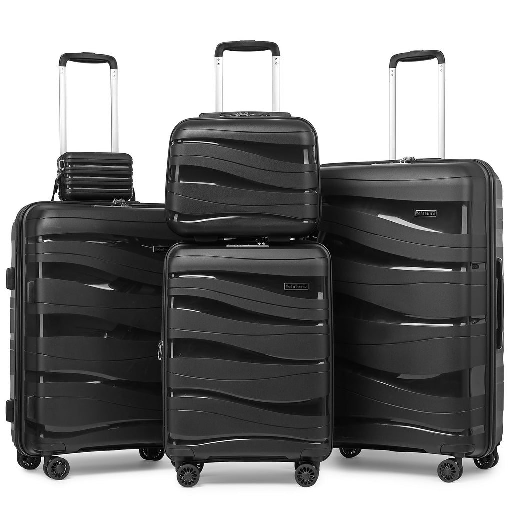 5-Piece Luggage Set PP Hardside Spinner Luggage - （Expandable Carry-On Suitcase20"）（ 24" 28") - Top Travel