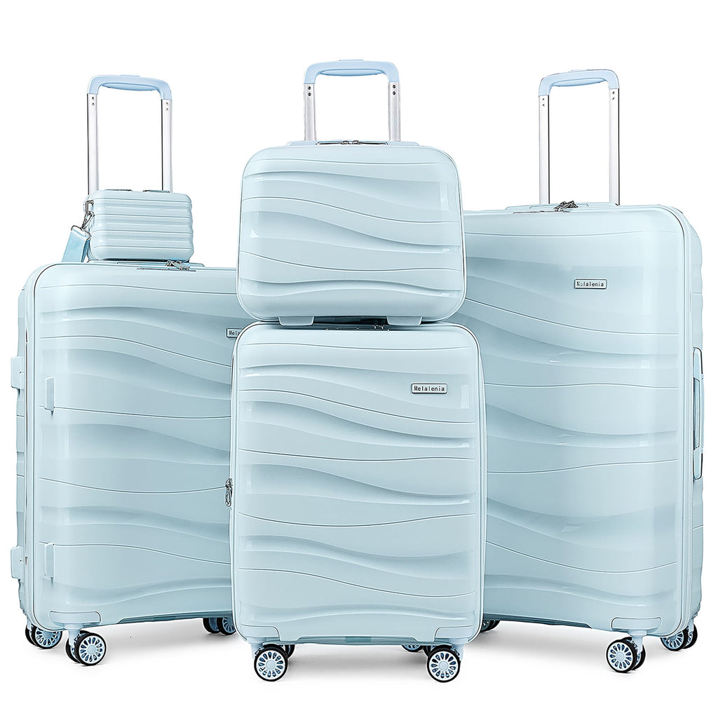 5-Piece Luggage Set PP Hardside Spinner Luggage - （Expandable Carry-On Suitcase20"）（ 24" 28") - Top Travel