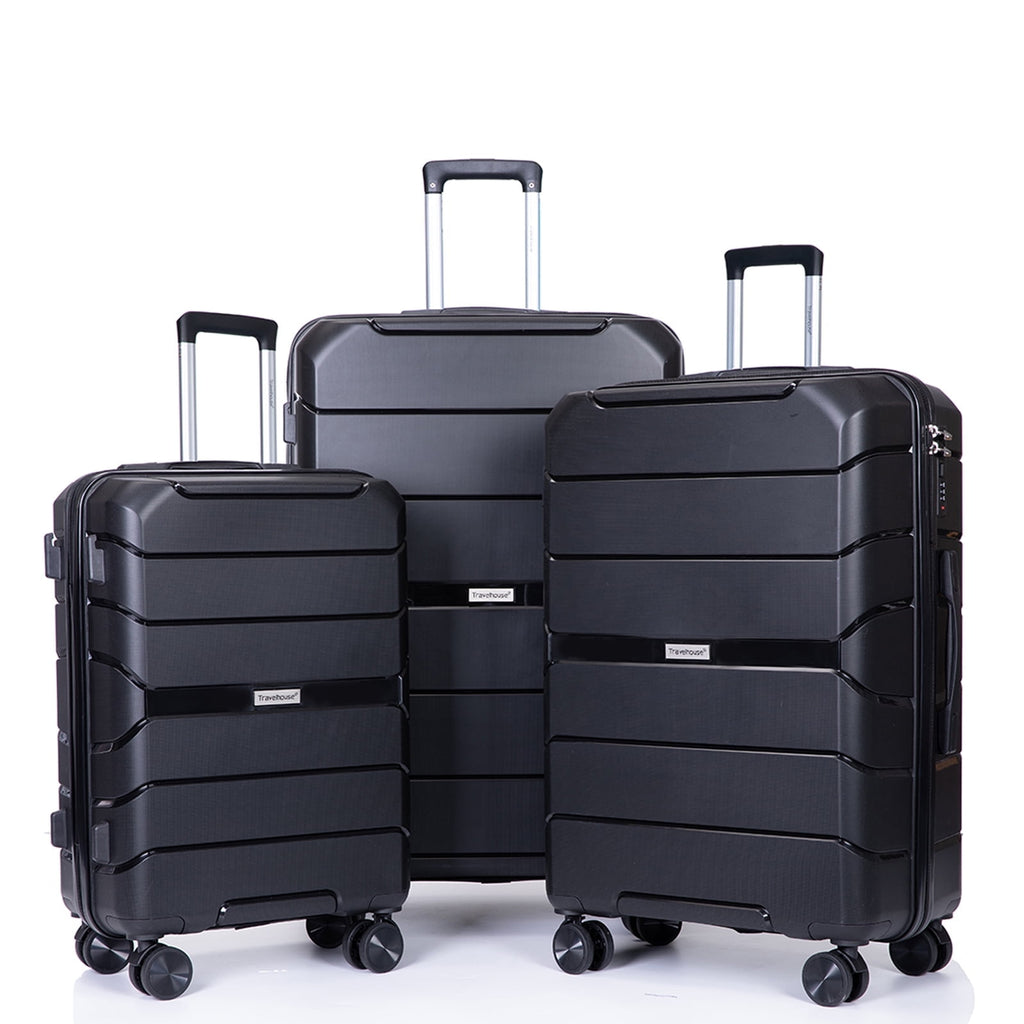 3 Piece Hardside Luggage Set Hardshell Lightweight Suitcase with TSA Lock Spinner Wheels - Top Travel