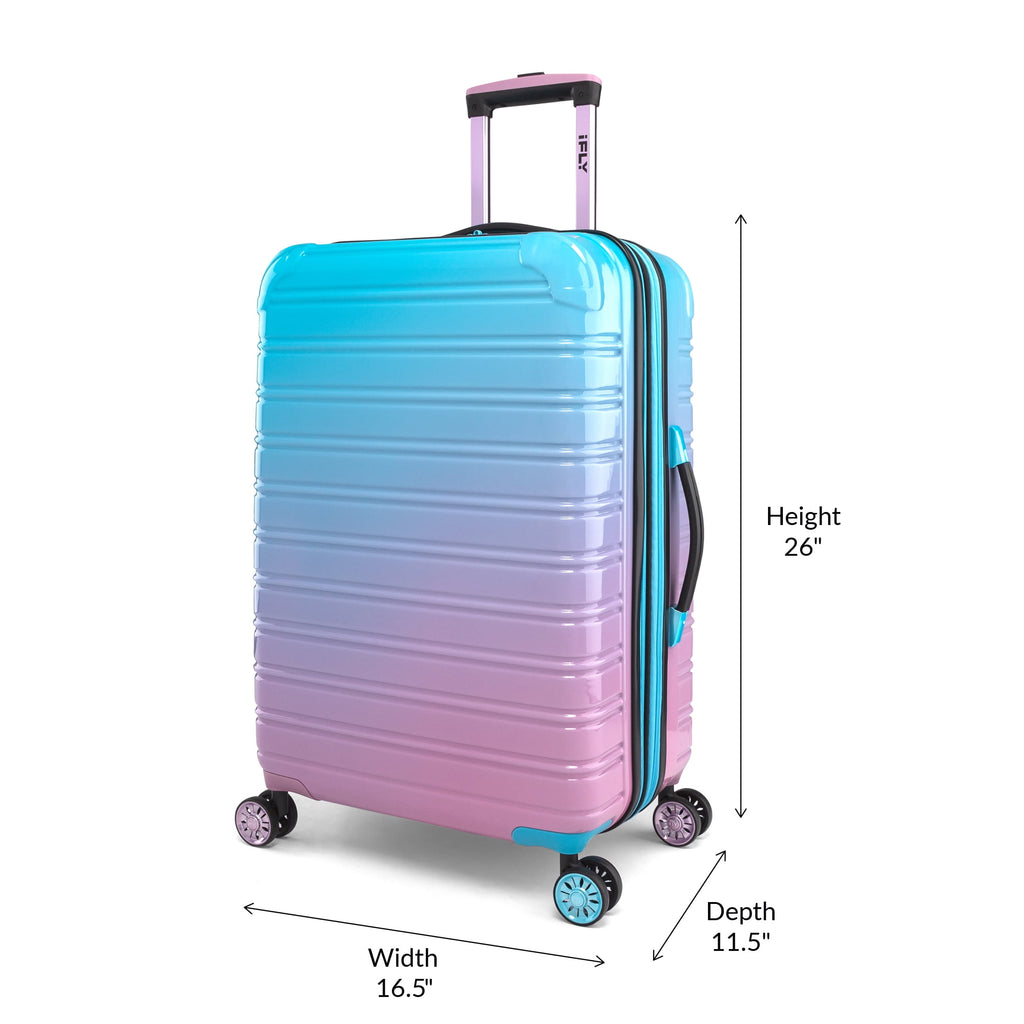 Hardside Luggage Fibertech 3 Piece Set, 20" Carry-On Luggage, 24" Checked Luggage and 28" Checked Luggage, Cotton Candy