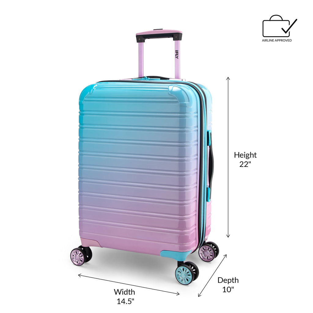 Hardside Luggage Fibertech 3 Piece Set, 20" Carry-On Luggage, 24" Checked Luggage and 28" Checked Luggage, Cotton Candy