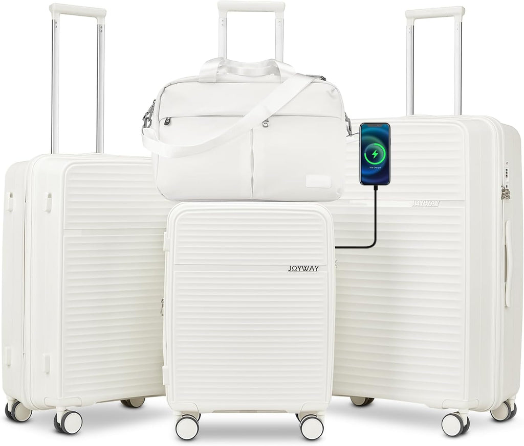 Airline - Approved 20" Expandable Carry - On with Spinner Wheels, Charger and TSA Lock - Top Travels