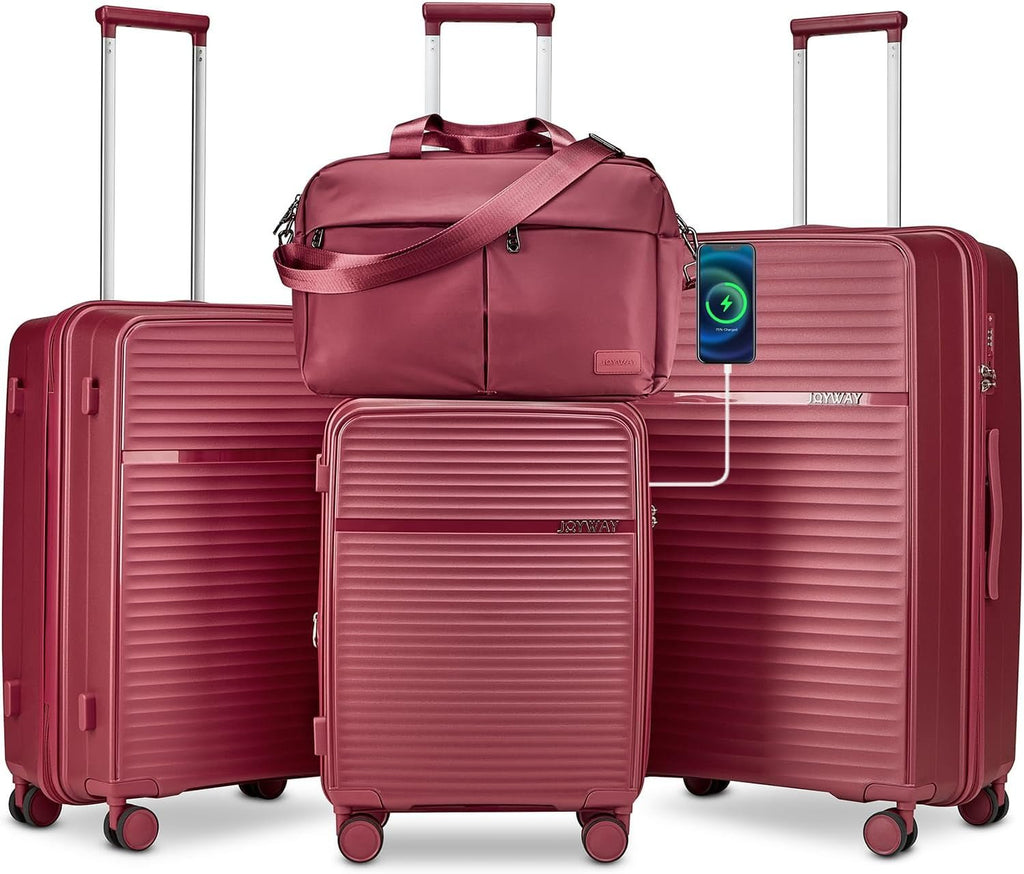 Airline - Approved 20" Expandable Carry - On with Spinner Wheels, Charger and TSA Lock - Top Travels