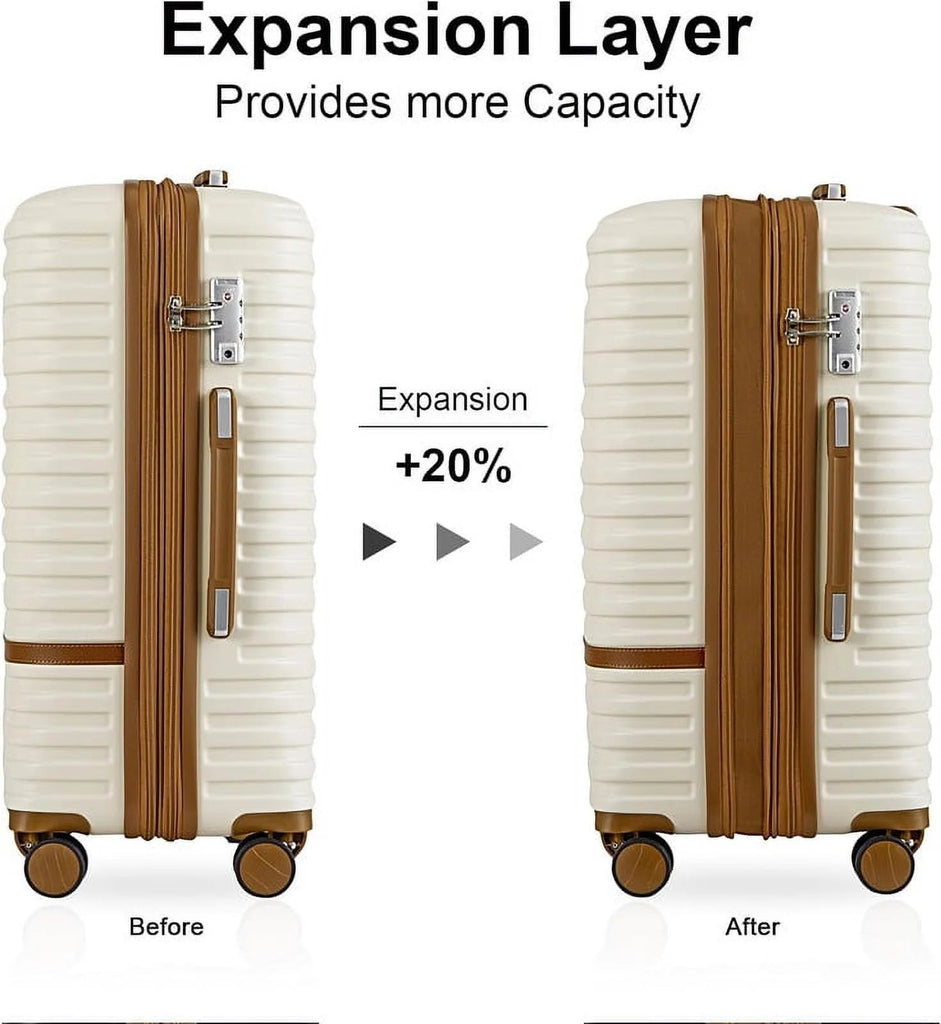 Carry on Luggage 20 - Inch Expandable Luggage, 3 - Piece Hard Shell Luggage Set with TSA Lock - Top Travels
