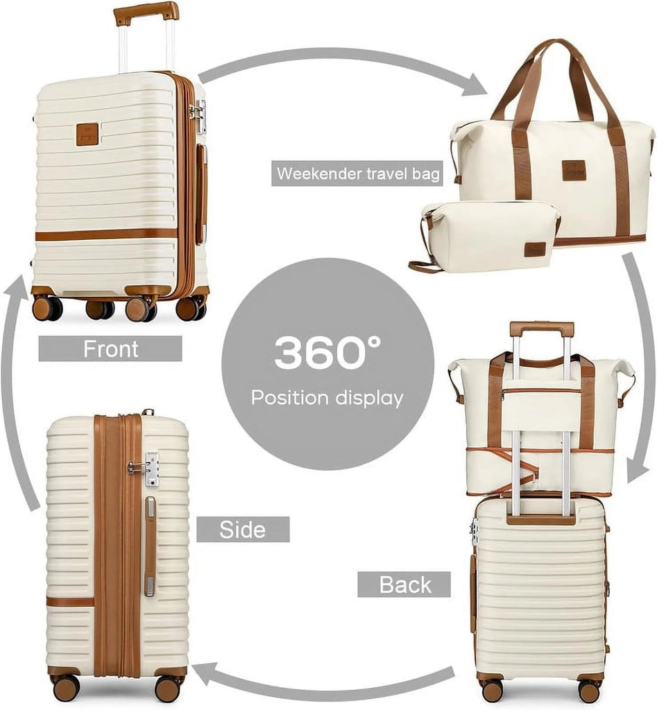 Carry on Luggage 20 - Inch Expandable Luggage, 3 - Piece Hard Shell Luggage Set with TSA Lock - Top Travels