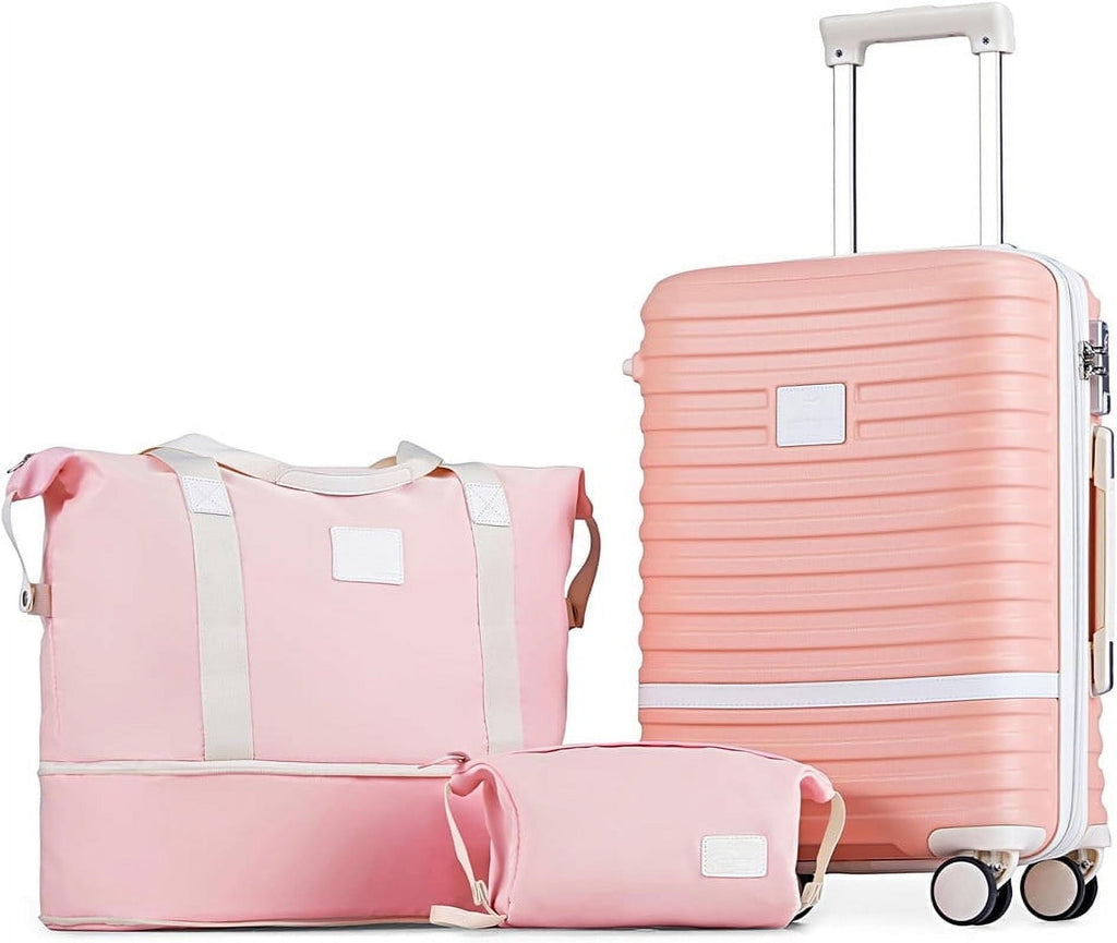 Carry on Luggage 20 - Inch Expandable Luggage, 3 - Piece Hard Shell Luggage Set with TSA Lock - Top Travels