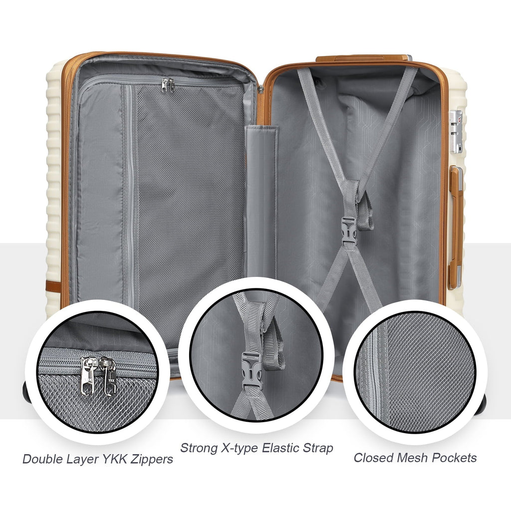 Carry on Luggage 20 - Inch Expandable Luggage, 3 - Piece Hard Shell Luggage Set with TSA Lock - Top Travels