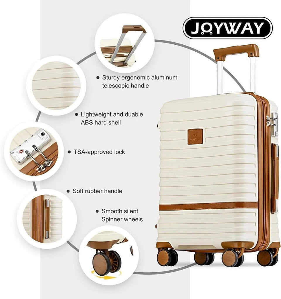 Carry on Luggage 20 - Inch Expandable Luggage, 3 - Piece Hard Shell Luggage Set with TSA Lock - Top Travels